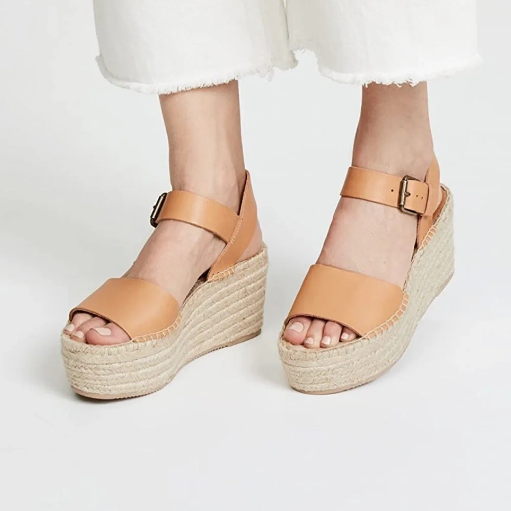 NIB Soludos Minorca High Platform Leather Sandal